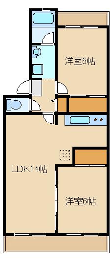 サンビュー大泉(2LDK/1階)の間取り写真