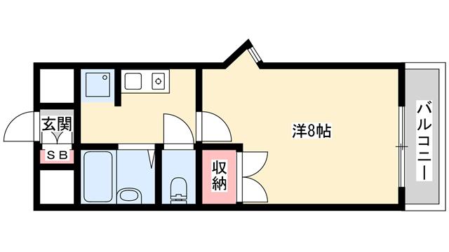 メゾンデール本町(1K/3階)の間取り写真