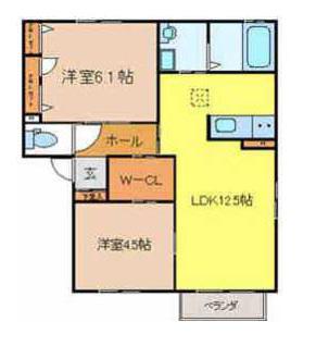 藤栄三番館(2LDK/2階)の間取り写真