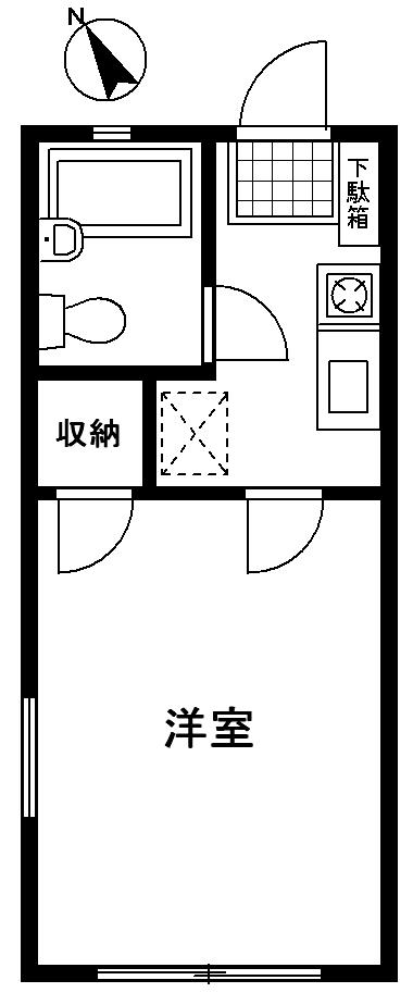 プラネットハウス(1K/2階)の間取り写真