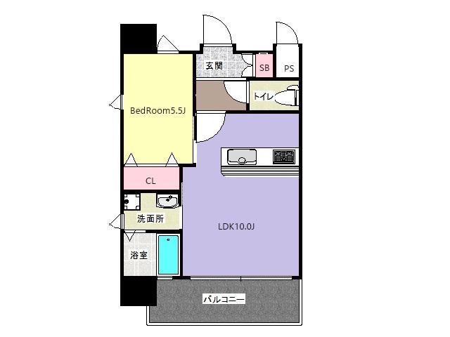 アクシオ小倉(1LDK/8階)の間取り写真
