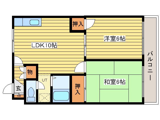 メゾン16条(2LDK/2階)の間取り写真