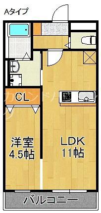 サーク羽倉崎(1LDK/3階)の間取り写真