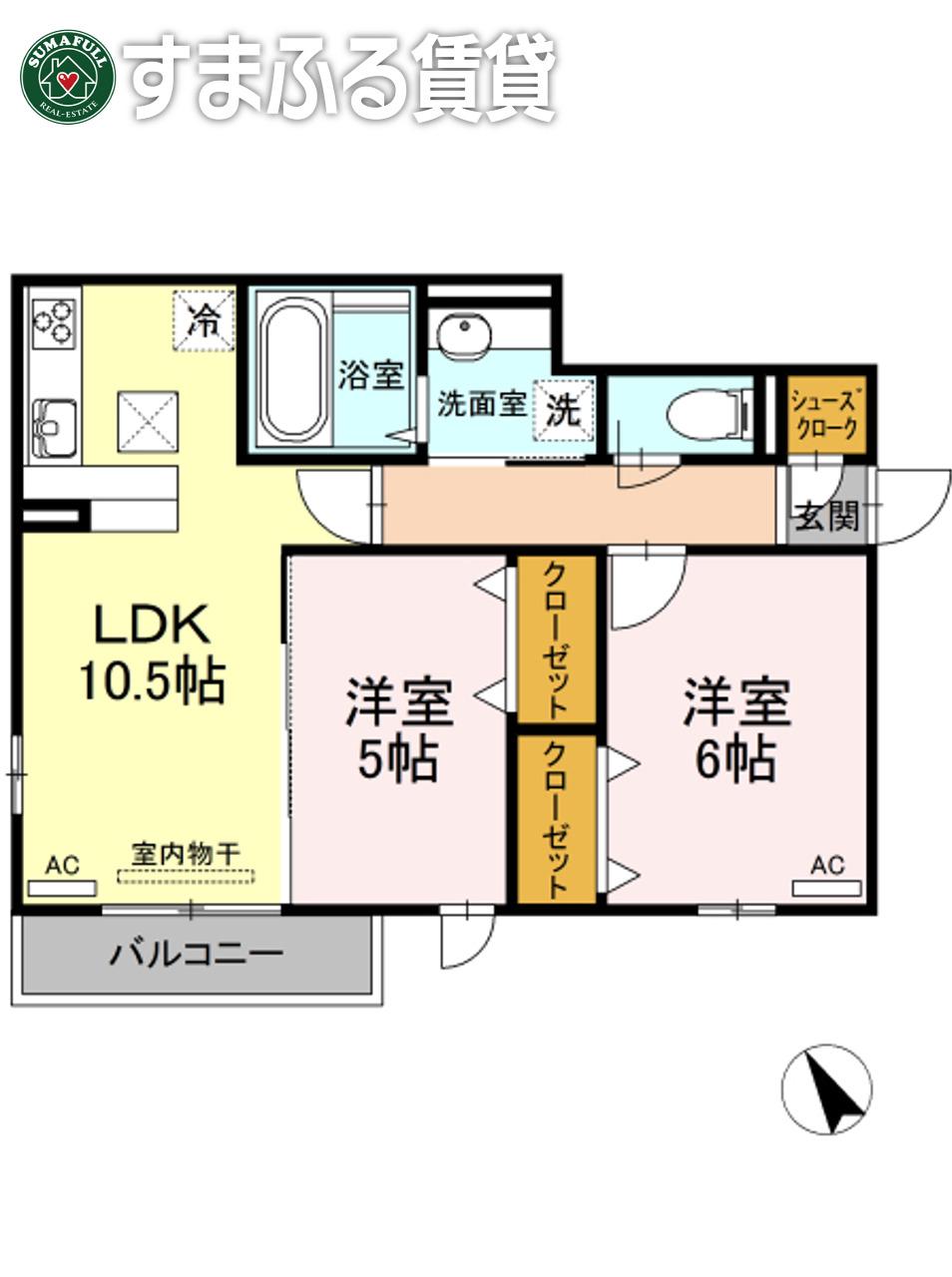 トレモンテ(2LDK/1階)の間取り写真