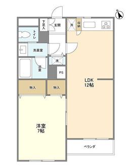 マイレジデンス(1LDK/2階)の間取り写真