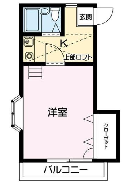 上原アパート(1K/2階)の間取り写真