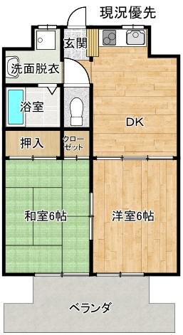 大塚青山ビル(2DK/2階)の間取り写真