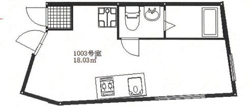 ガーデン笹塚(ワンルーム/1階)の間取り写真