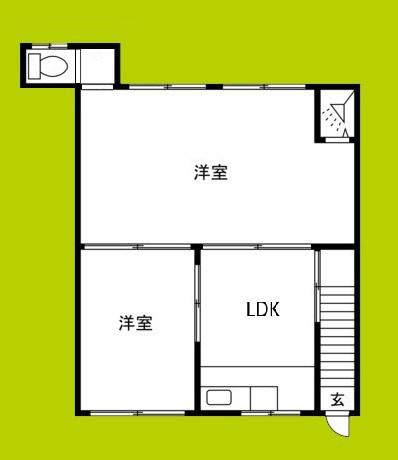 大阪市西淀川区佃 文化(2DK/2階)の間取り写真