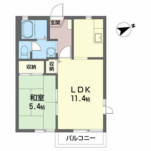 リバーヴィレッヂ(1LDK/2階)の間取り写真