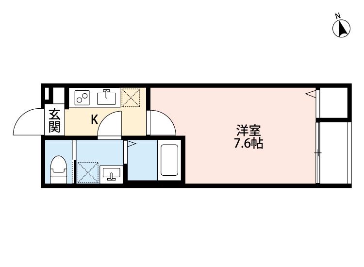 プリムローズ松戸(1K/2階)の間取り写真