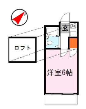 コンフォーレ妙蓮寺(1SK/2階)の間取り写真