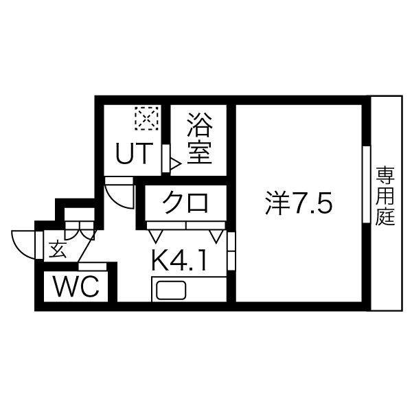 パロス須磨離宮公園(1K/1階)の間取り写真