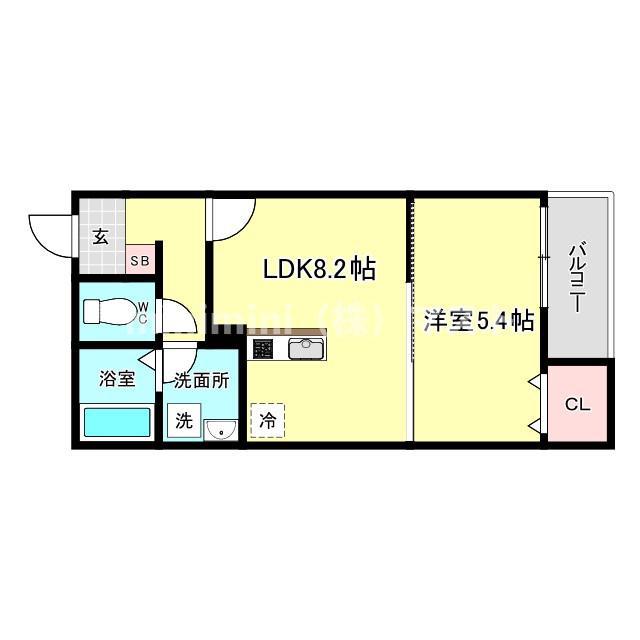 MEW STYLE APARTMENT(1LDK/3階)の間取り写真