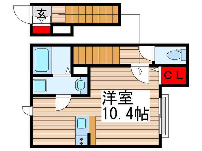 ヴィッラホーム六番館(ワンルーム/2階)の間取り写真