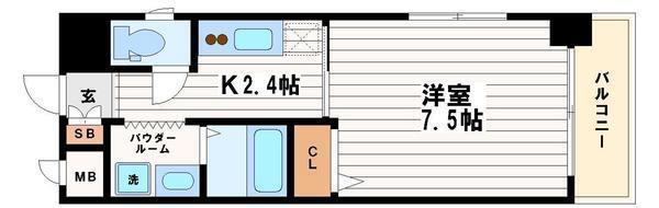 パウゼ大手前(1K/5階)の間取り写真