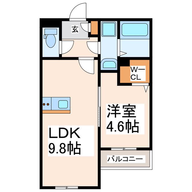 BRAVE BASE八代(1LDK/1階)の間取り写真