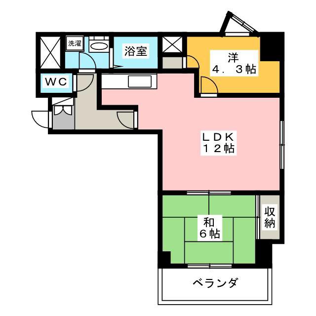 ストークマンション(2LDK/2階)の間取り写真