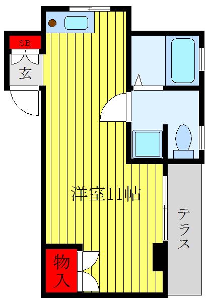 タナカハイツ(ワンルーム/1階)の間取り写真