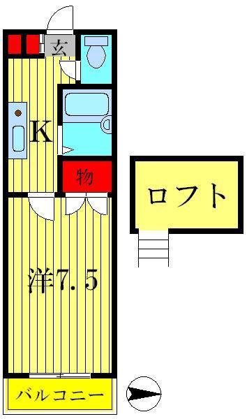ホーマット青戸(1K/2階)の間取り写真