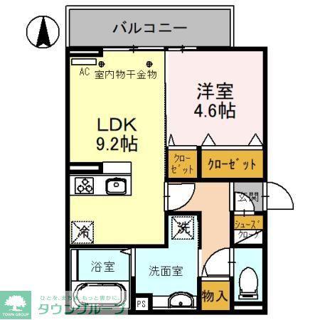 D-ROOM紅雲町B(1LDK/3階)の間取り写真