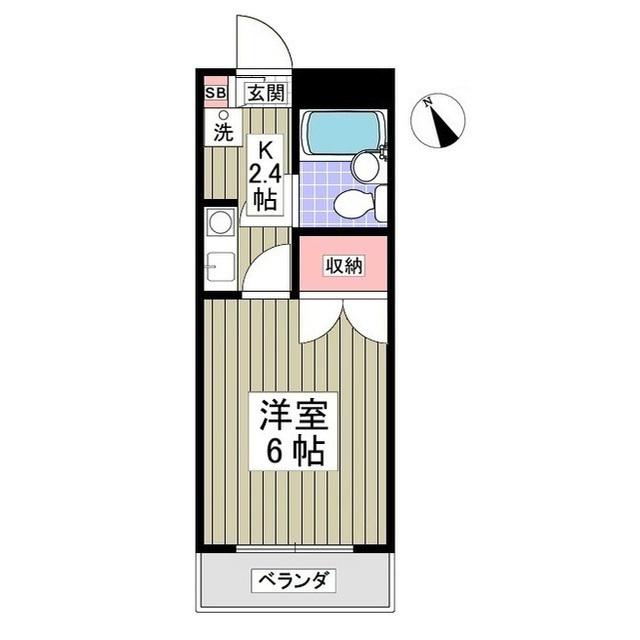 サンライズ水村(1K/1階)の間取り写真