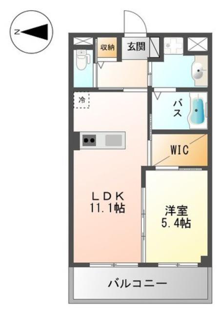 WILLII(1LDK/3階)の間取り写真