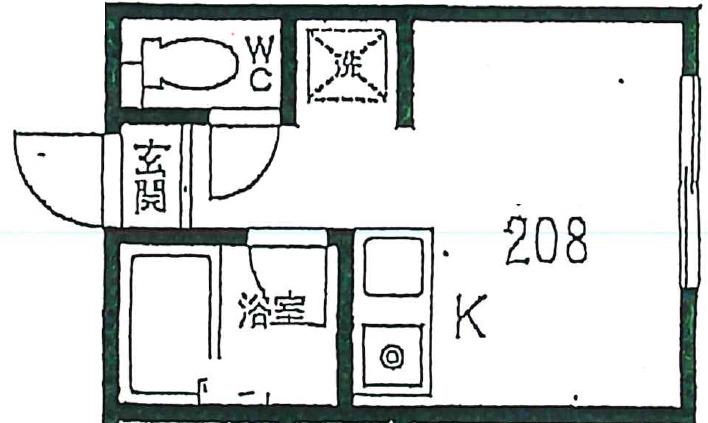 ゼフィルス西落合(1K/2階)の間取り写真