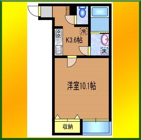 ソレイユ西東京(1K/1階)の間取り写真