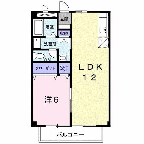 パルネットK(1LDK/2階)の間取り写真