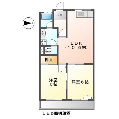 グリーンハイツ(2LDK/1階)の間取り写真