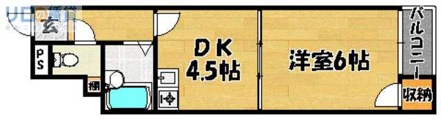 リヴィエール大成(1DK/3階)の間取り写真