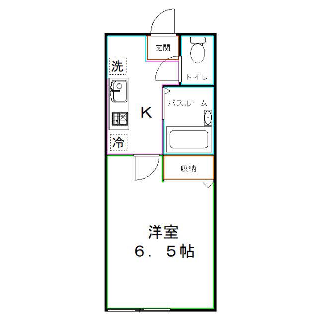 ハイヴィレッジ国分寺(1K/2階)の間取り写真