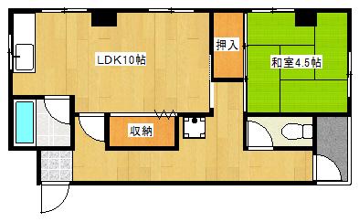 クイーンハイツ(1LDK/2階)の間取り写真