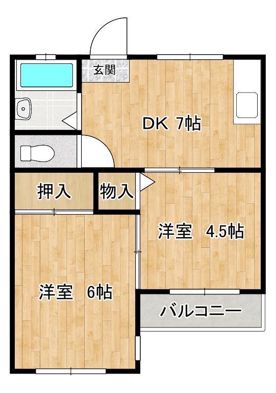 東山ハイツ(2DK/3階)の間取り写真