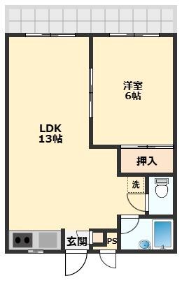 アーバンハイツビーハイヴ(1LDK/1階)の間取り写真