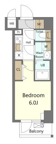 S-RESIDENCE横濱吉野町BURGEON(1K/3階)の間取り写真