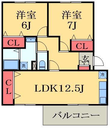 T&MⅡ(2LDK/1階)の間取り写真