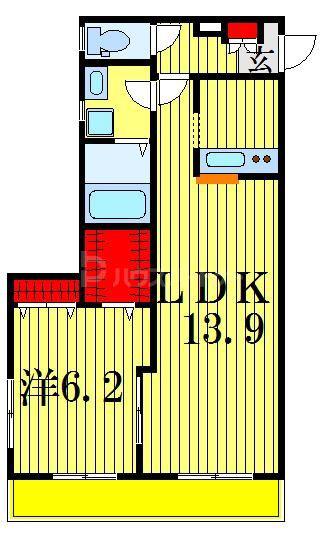 サンプラス立石(1LDK/1階)の間取り写真