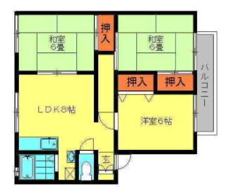 サンビレッジ観晴が丘B(3LDK/2階)の間取り写真