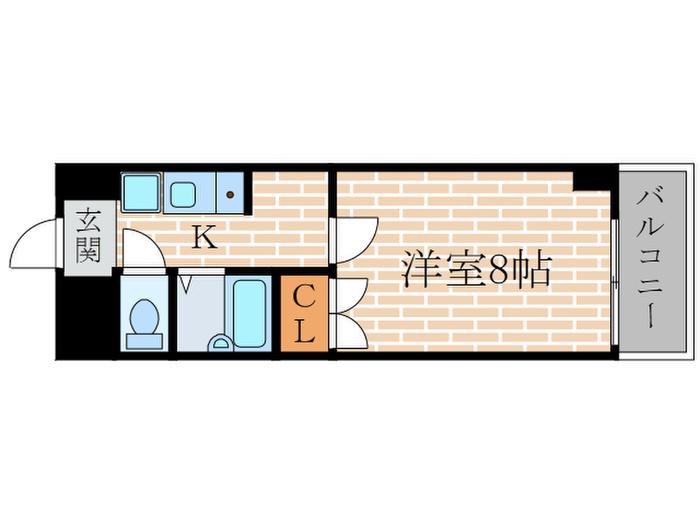 エスペランサ藤川(1K/4階)の間取り写真