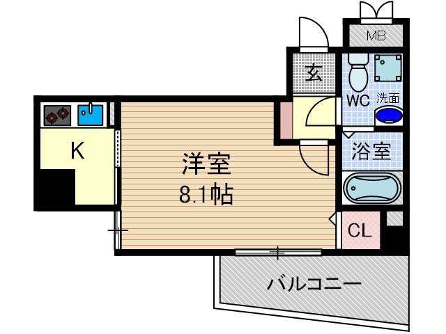 セレニテ千里丘(1K/2階)の間取り写真