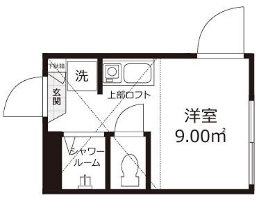 カーサローズ(ワンルーム/1階)の間取り写真