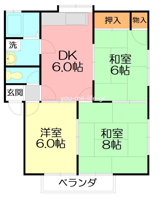 みやびハイツ(3DK/2階)の間取り写真