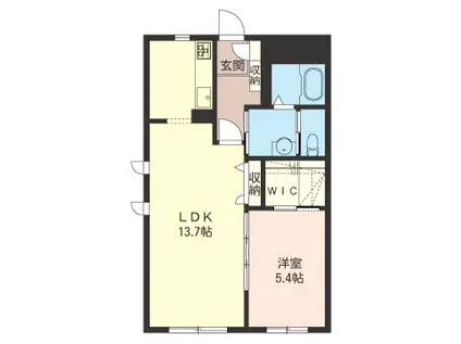 レジデンス エスト(1LDK/2階)の間取り写真