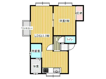ハウス寿新道(1LDK/1階)の間取り写真