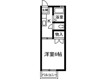 六供サンハイツ(1K/2階)の間取り写真