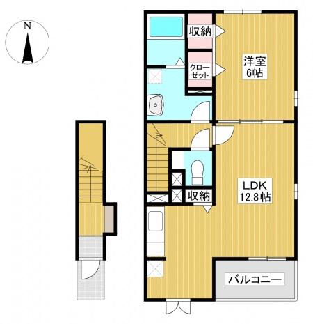 ファイン シティ(1LDK/2階)の間取り写真