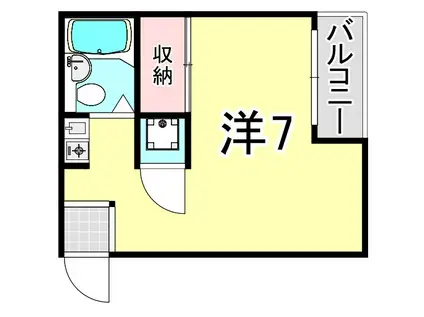 ダイドーメゾン武庫之荘II(ワンルーム/5階)の間取り写真