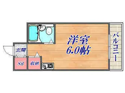 アートンヒュース(ワンルーム/1階)の間取り写真